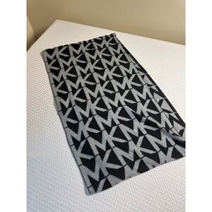 Michael Kors Scarf Womens Infinity Logo Monogram Black Grey EUC